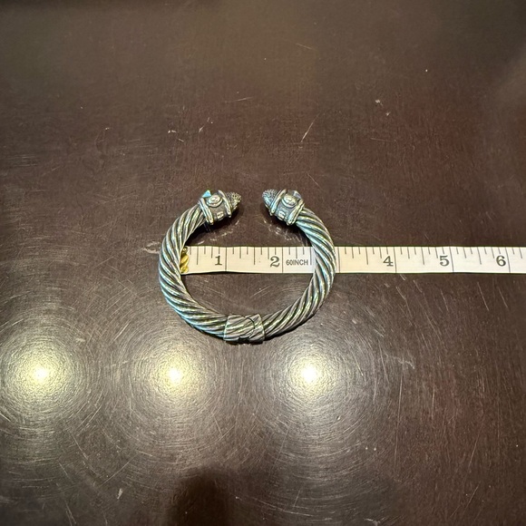 David Yurman Silver and Green Bracelet - Picture 4 of 10